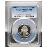 1996-S Slab Proof Silver Quarter PCGS PR69 DCAM