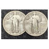 2 Weak Date Standing Liberty Quarters: