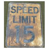 Speed Limit 15mph Sign