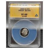 2005-S Slab Silver Proof Dime