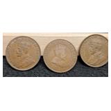 3 Canada Large Cents: 1910, 1912, 1920