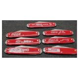 Set Of 7 Different Coca-Cola Pocket Knives