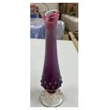 Fenton 8 1/2" Plum Opalescent Swung Vase