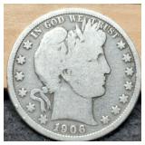 1906 Barber Half Dollar