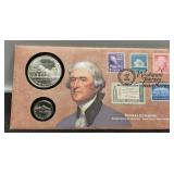 T. Jefferson Display w/ Unc. Silver 1993