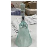 Fenton 7" Green Opalescent Bell Ribbed