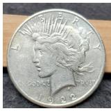 1922-S Peace Dollar AU