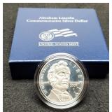 2009 Proof Silver Dollar A. Lincoln w/