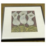 Framed Jane Chuckas 3 Lilies Print