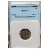 1942-P Slab Silver Nickel NNC MS67 FS