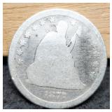 1877-CC Liberty Seated Quarter