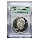 1971-S Slab Silver Ike Proof Dollar