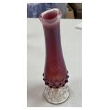 Fenton 7 1/2" Plum Opalescent Swung Vase