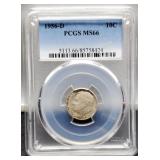 1956-D Slab Silver Dime PCGS MS66