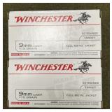 100 rnds Winchester 9mm Ammo