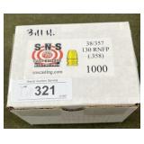 1000ct .357 cal 130gr RNFP Bullets