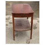 Mahogany End Table With Drawer
