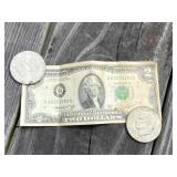 Ike Dollars and $2 Bill