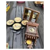 Wall Clock, Shadow Box, Rooster Plates