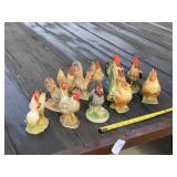 Porcelain and Ceramic Chicken Figurines