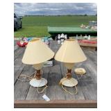 Unusual Milk Glass Vanity Lamps