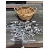 Basket of Stainless Flatware