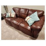 Premium Leather 3-Seat Sofa, Espresso Brown