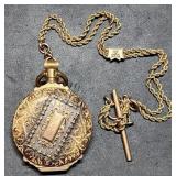 14K Gold Elgin Ornate Hunter Case Pocket Watch