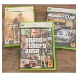 3 XBOX 360 Games Grand Theft Auto IV, etc.