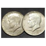 1967 & 1968 Kennedy 40% Silver Half Dollars
