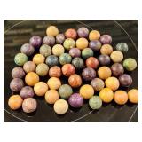 50+ Antique Clay Marbles with Vibrant Colors