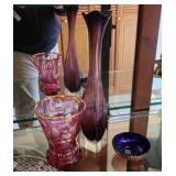 Bohemian Glass Vase, Murano Style Vase, Cobalt pc