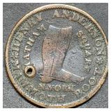 1837 Hard Times Merchant Token Large Cent Coin