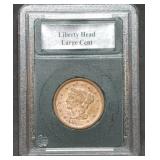 1853 US Large Cent Copper Coin in Holder