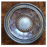 Stunning Sterling Silver & Cut Glass 7' Plate