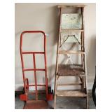 Hand Truck & Wood Step Ladder