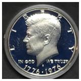 1976 Bicentennial Proof Silver Half Dollar in Caps