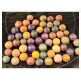 50+ Antique Clay Marbles with Vibrant Colors