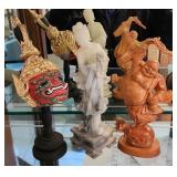 Buddha Statue, Thai Khon Mask, Carved Stone
