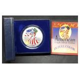 2000 1oz Silver Eagle in Full Color with Case