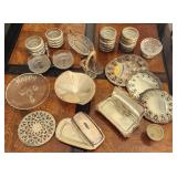 Silverplate / Glass Barware & Table Items Asst