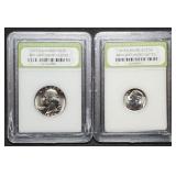 1972-D Washington Quarter & 2010-D Dime Slabs