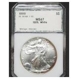 1999 1oz Silver Eagle PCI MS67