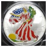 2001 1oz Silver Eagle Colorized