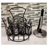 Outdoor Dining Silverware & Plate Caddy