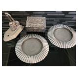 Pewter Candle Holders, Japan Trinket Box, Punch