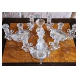 Cambridge Glass Caprice Epergne & Candlesticks