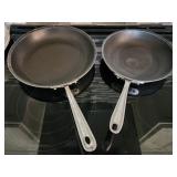 Two All-Clad Anodized Skillets