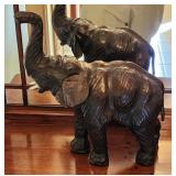Vintage Genuine Leather Elephant Sculpture 12'