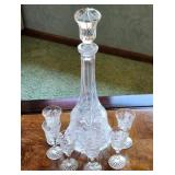 Vintage 15' Crystal Decanter & Cordials